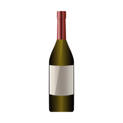 wine bottle icon over white background. colorful design. vector illustration