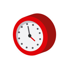 clock isometric icon over white background. colorful design. vector illustration