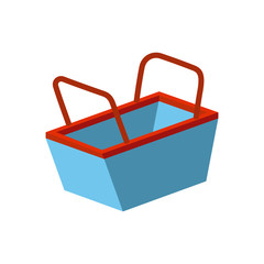 shopping basket isometric icon over white background. colorful design. vector illustration