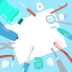 cartoon tooth and tool