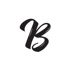 b letter, text design. Vector calligraphy. Typography poster. © pavector