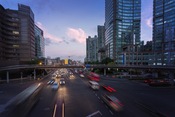 Fototapeta na wymiar Shanghai, China, urban road traffic