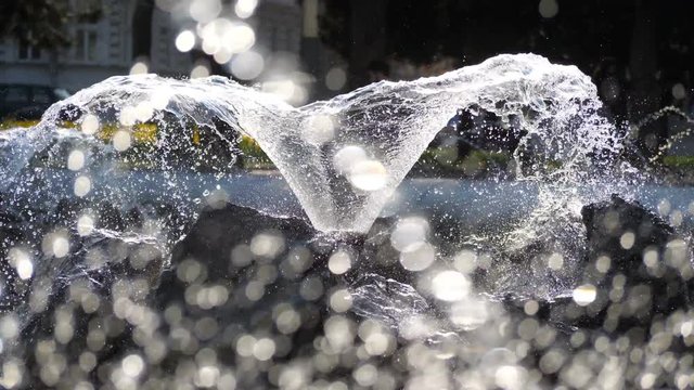 4K Water fountain in slow motion