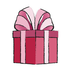 gift box icon over white background. colorful design. vector illustration