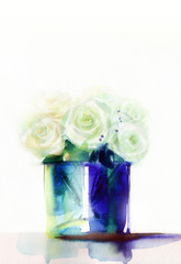 flowers. watercolor illustration