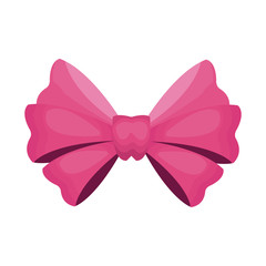 pink bow icon over white background. colorful design. vector illustration
