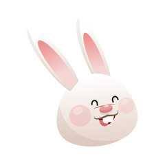 cute rabbit, cartoon icon over white background. happy easter concept. colorful design. vector illustration