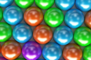 Pattern of coloreful spheres