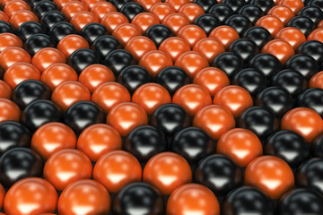 Pattern of black and orange spheres