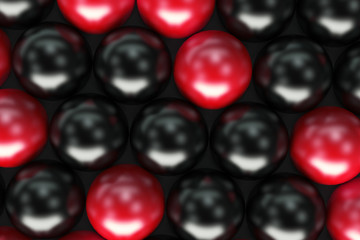 Pattern of black and red spheres
