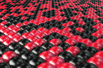 Fototapeta premium Pattern of black and red spheres