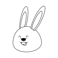 cute rabbit icon over white background. happy easter concept. vector illustration
