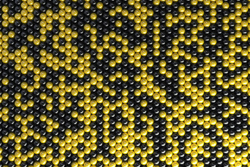Pattern of black and yellow spheres