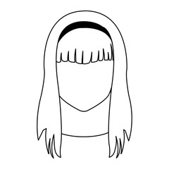 anime girl face icon over white background. vector illustration