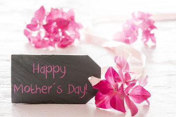 Obraz na płótnie Canvas Slate, Hydrangea Blossom, Text Happy Mothers Day