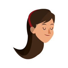 woman face cartoon icon over white background. colorful design. vector illustration