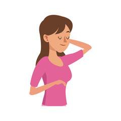 woman woman in pajamas  cartoon icon over white background. colorful design. vector illustration