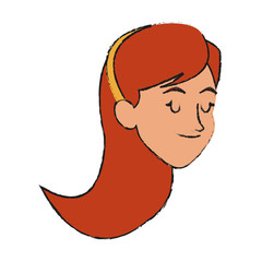 woman cartoon icon over white background. colorful design. vector illustration