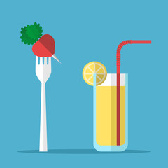 Healthy eating, radish, juice