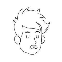 man cartoon icon over white background. vector illustration