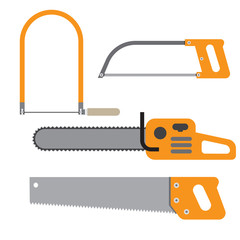 Hand saw Set of carpentry tools for sawing wood products