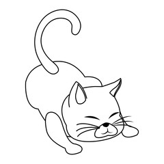 cat cartoon icon over white background. vector illustration