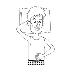 slepping man, cartoon icon over white background. vector illustration
