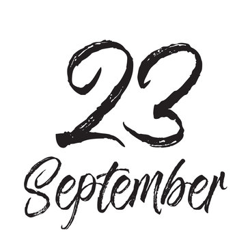 23 september, text design. Vector calligraphy. Typography poster.