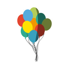 colorful balloons icon over white background. vector illustration