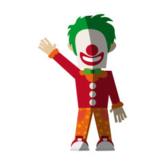 circus clown cartoon icon over white background. colorful design. vector illustration