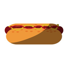 hot dog icon over white background. colorful design. vector illustration