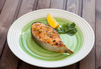 Baked salmon fillet