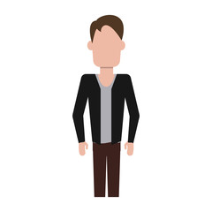 man cartoon icon over white background. colorful design. vector illustration