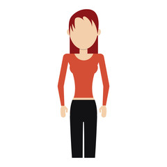 woman cartoon icon over white background. colorful design. vector illustration