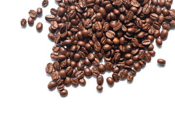 Coffee beans on white background