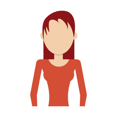 woman cartoon icon over white background. colorful design. vector illustration