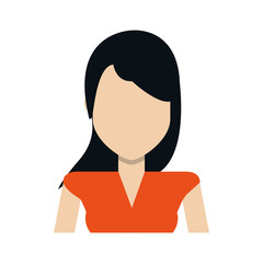 woman cartoon icon over white background. colorful design. vector illustration