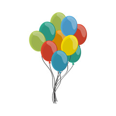 colorful balloons icon over white background. vector illustration