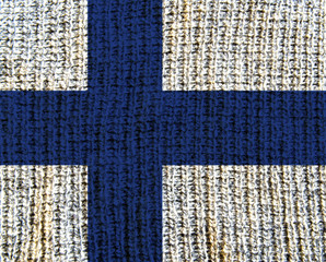Fototapeta na wymiar Wool Textured Flag - Finland