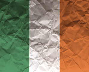Crumpled paper Textured Flag - Ireland