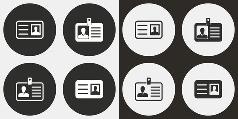 Identification card icon set.