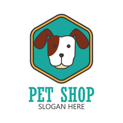 pets shop, pets care, pets lover logo with text space for your slogan / tagline, vector illustration