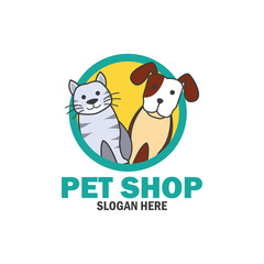 pets shop, pets care, pets lover logo with text space for your slogan / tagline, vector illustration