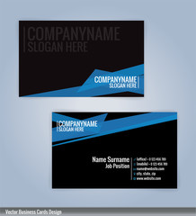 Blue and  Black modern business card template, Illustration Vector 10