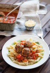 Pasta and Meatballs with Sauce