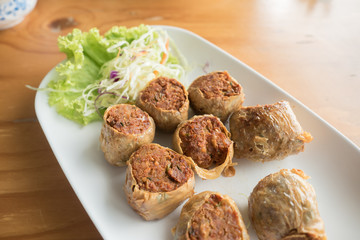 deep fried crab meat roll