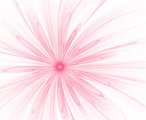 Abstract pink flower on a white background. Fractal