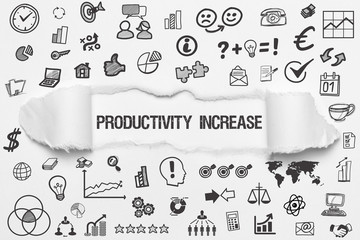 Productivity Increase / weißes Papier mit Symbole