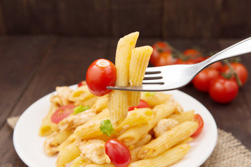  Pasta penne with tomato sauce, Italian food