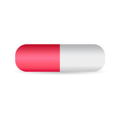 Capsule drug icon on white background